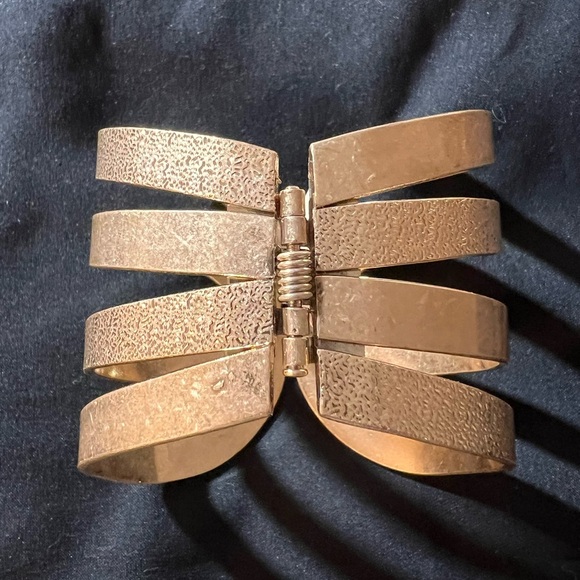 Gold-Tone Textured Statement Cuff Bracelet - Picture 2 of 3